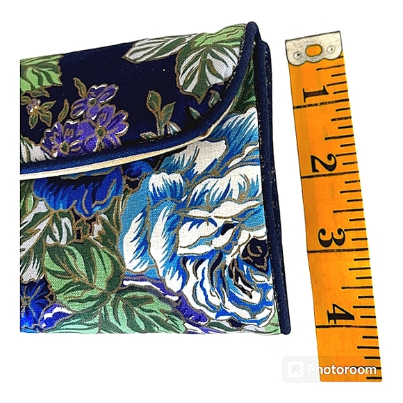 TED LAPIDUS BLUE FLORAL TRAVEL COSMETIC & JEWELRY ORGANIZER WALLET EUC - Picture 10 of 15